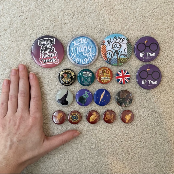Colorful Harry Potter Button Pin Collection (18) - Picture 2 of 9